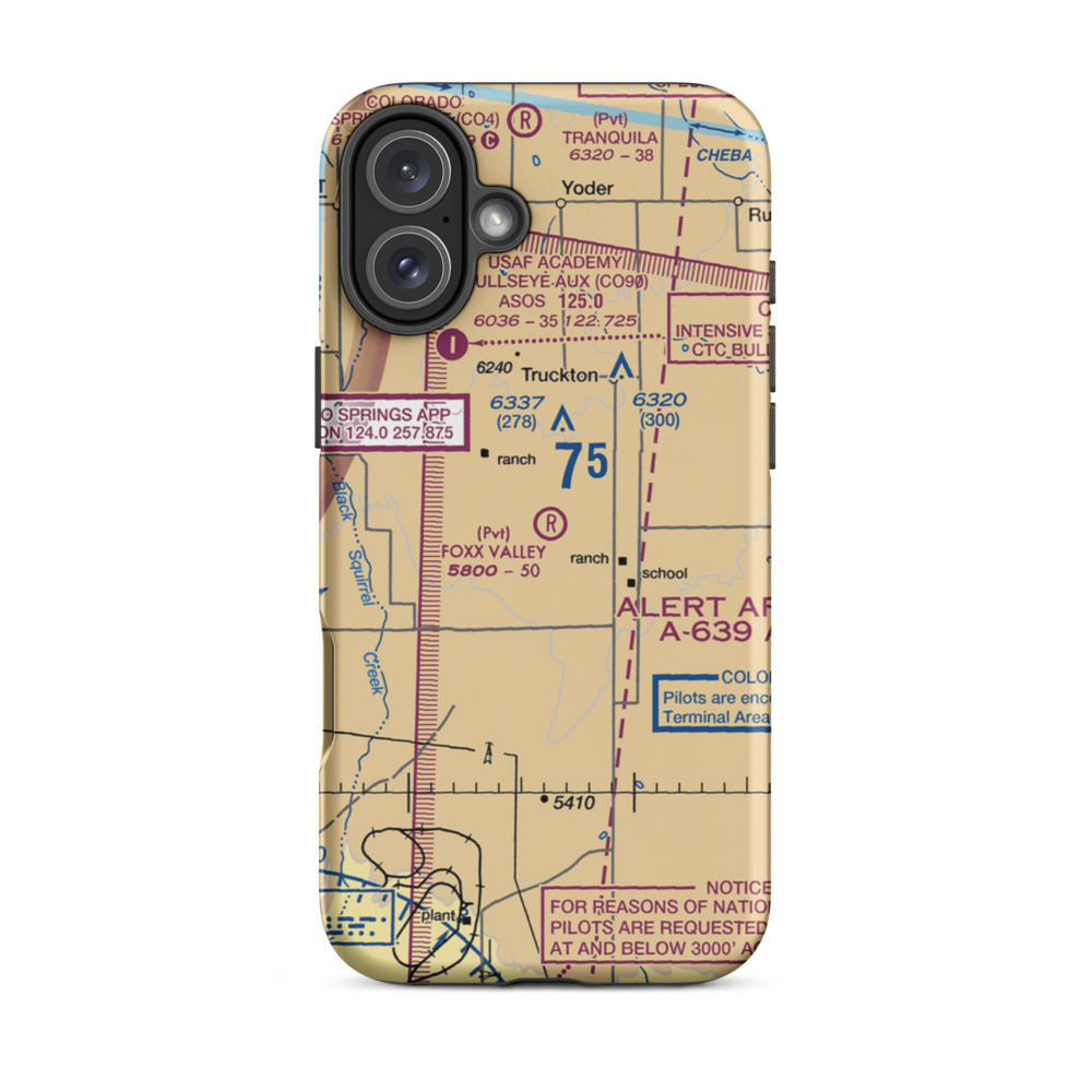 Foxx Valley Airport (0CD2) VFR Sectional  Tough iPhone Case iPhone 16 Plus model shown