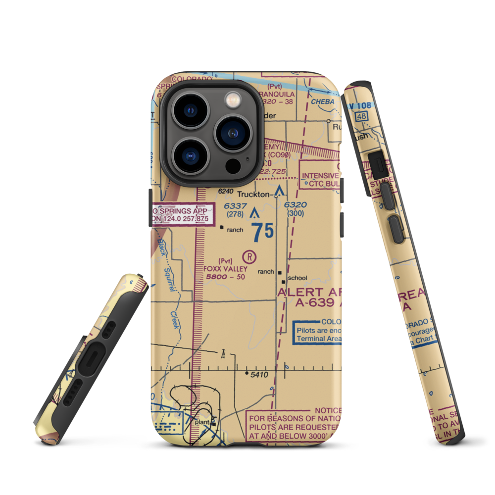 Foxx Valley Airport (0CD2) VFR Sectional  Tough iPhone Case iPhone 13 Pro model shown