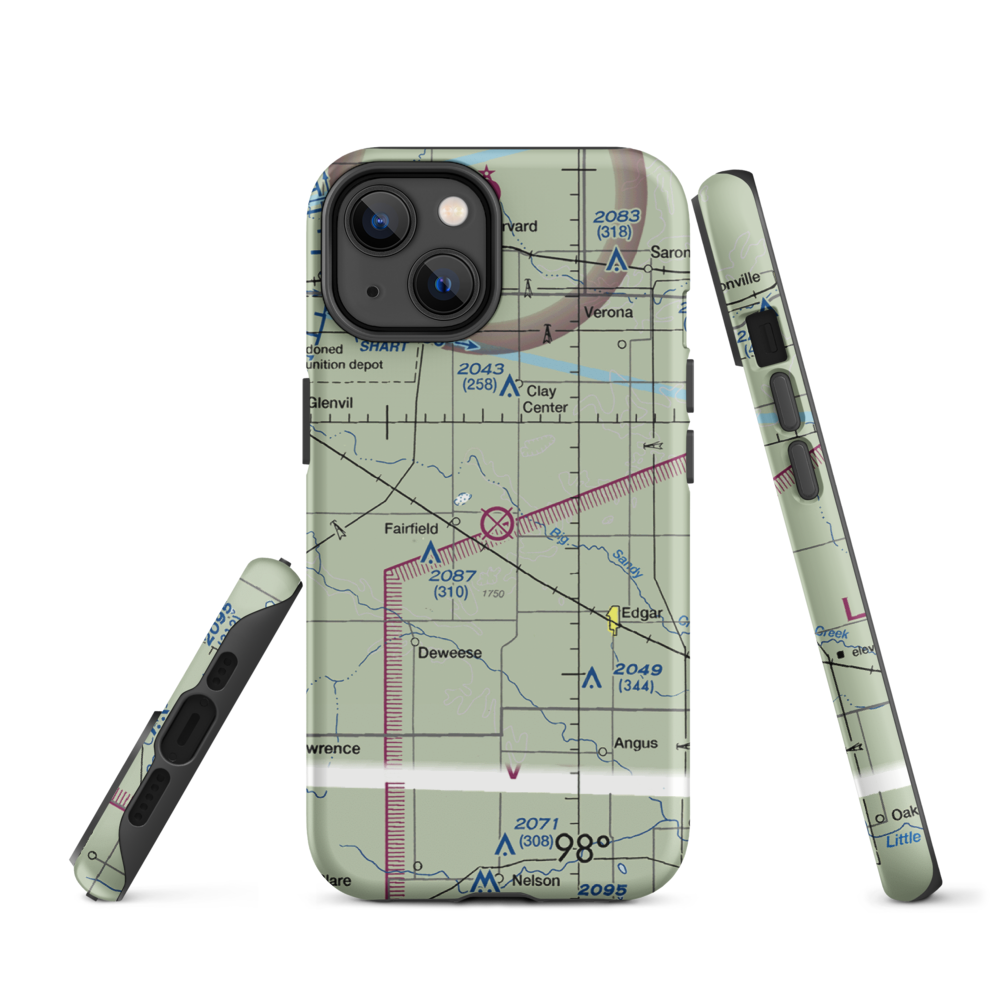 Frager Field (0NE6) VFR Sectional  Tough iPhone Case iPhone 14 model shown