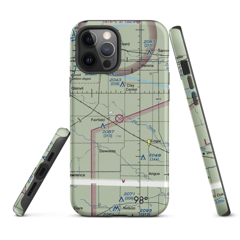Frager Field (0NE6) VFR Sectional  Tough iPhone Case iPhone 12 Pro Max model shown