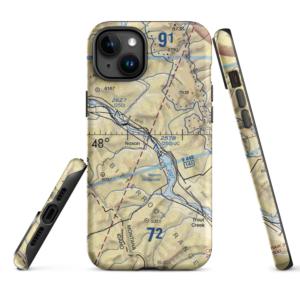 Frampton Airport (MT97) VFR Sectional  Tough iPhone Case iPhone 15 Plus model shown