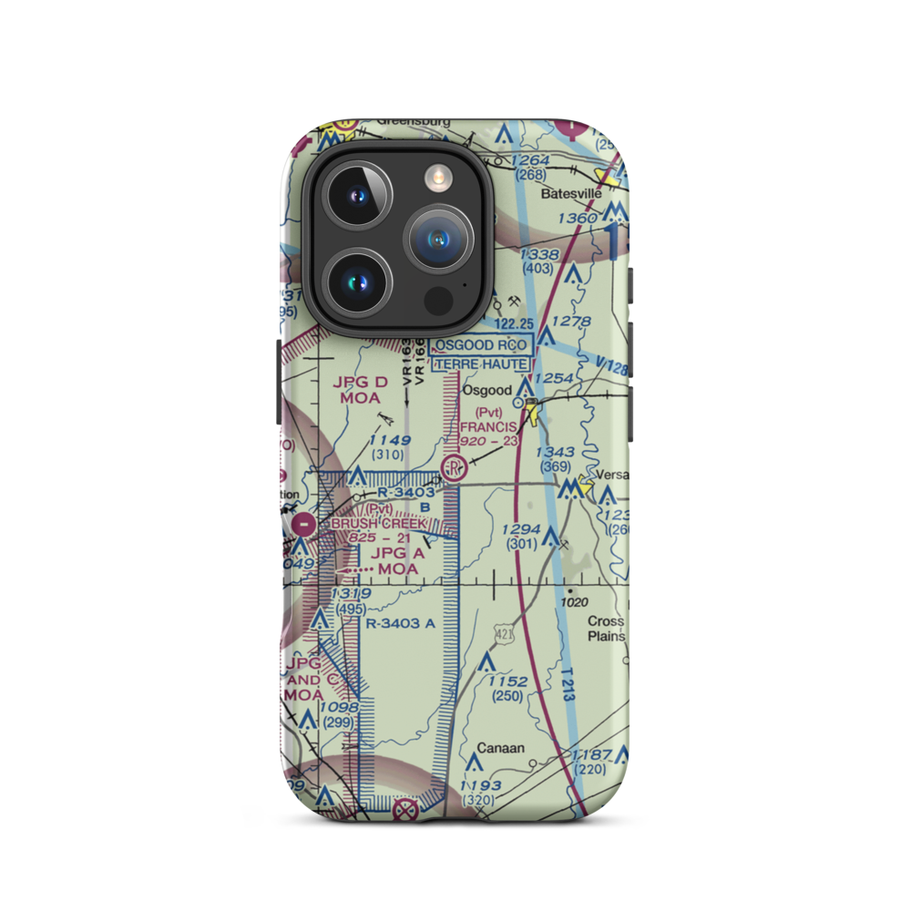 Francis Airport (9II8) VFR Sectional  Tough iPhone Case iPhone 16 Pro model shown