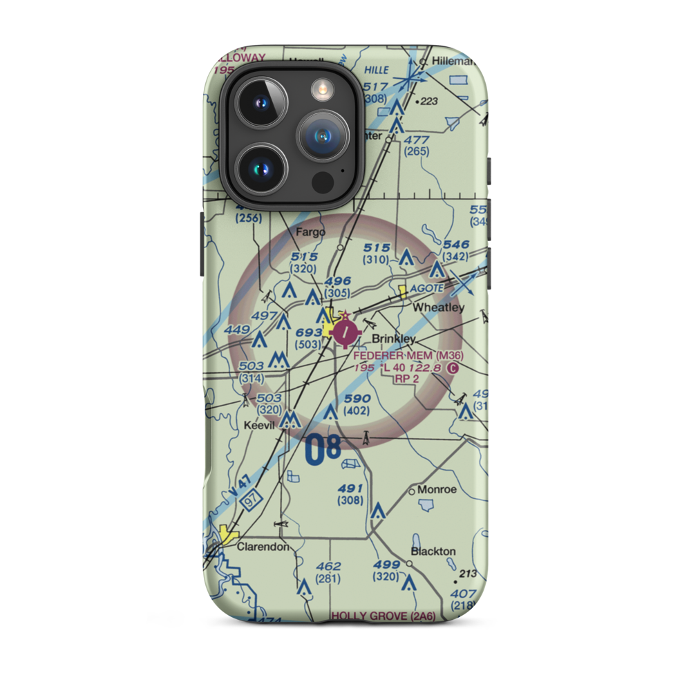 Frank Federer Memorial Airport (M36) VFR Sectional  Tough iPhone Case iPhone 16 Pro Max model shown