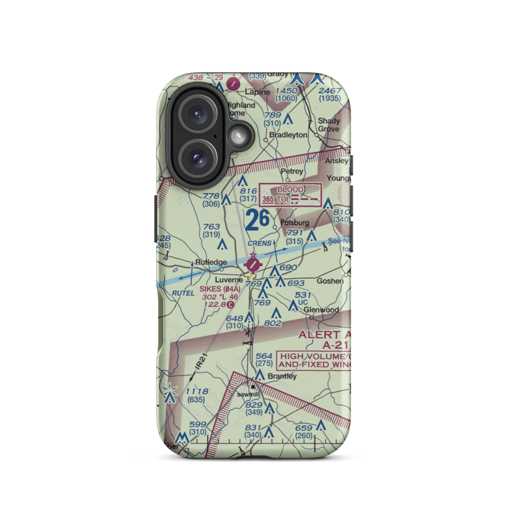 Frank Sikes Airport (04A) VFR Sectional  Tough iPhone Case iPhone 16 model shown