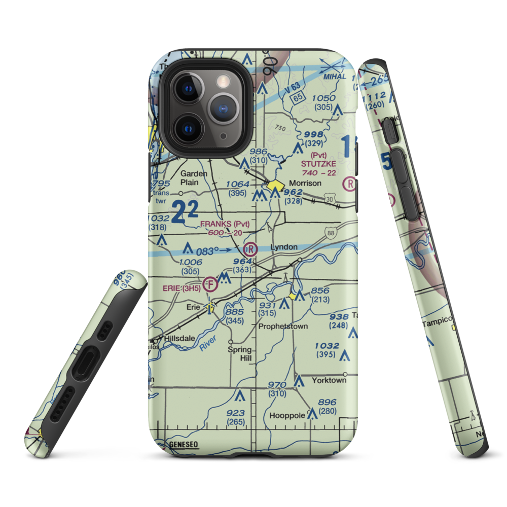 Frank's Flying Service Airport (4IL5) VFR Sectional  Tough iPhone Case iPhone 11 Pro model shown
