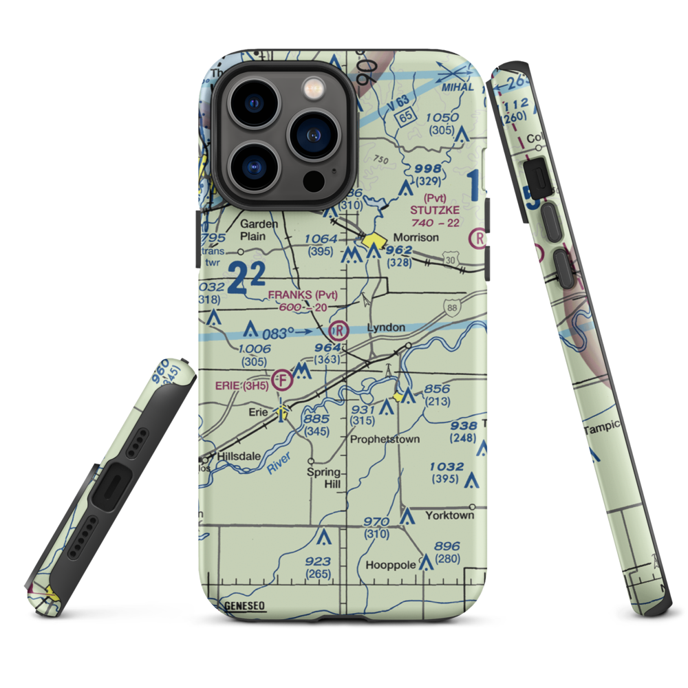 Frank's Flying Service Airport (4IL5) VFR Sectional  Tough iPhone Case iPhone 13 Pro Max model shown