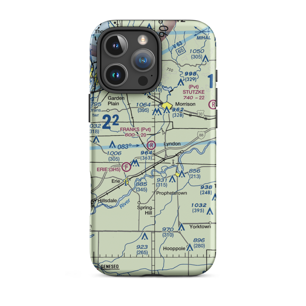 Frank's Flying Service Airport (4IL5) VFR Sectional  Tough iPhone Case iPhone 16 Pro Max model shown