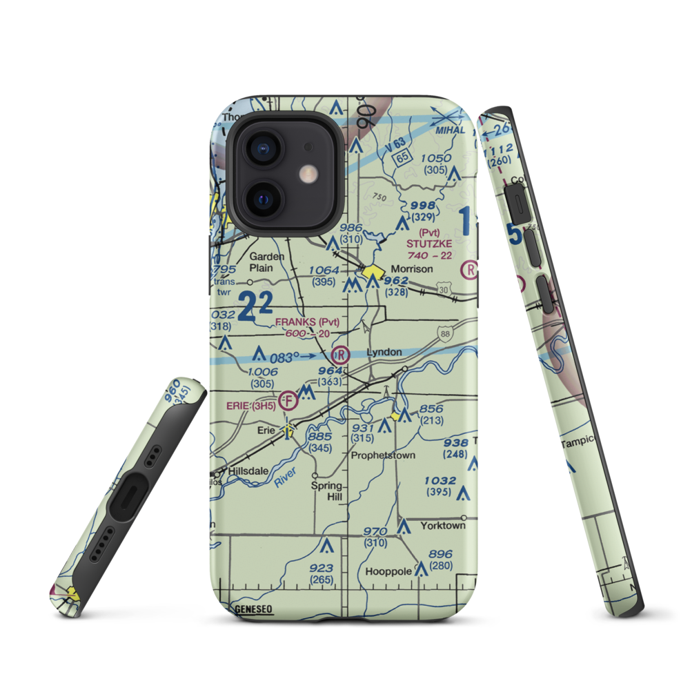 Frank's Flying Service Airport (4IL5) VFR Sectional  Tough iPhone Case iPhone 12 model shown