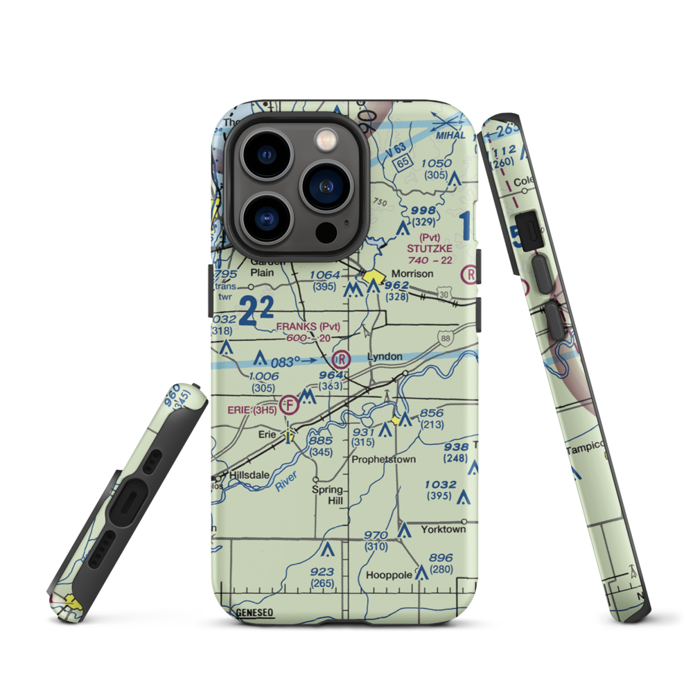 Frank's Flying Service Airport (4IL5) VFR Sectional  Tough iPhone Case iPhone 13 Pro model shown