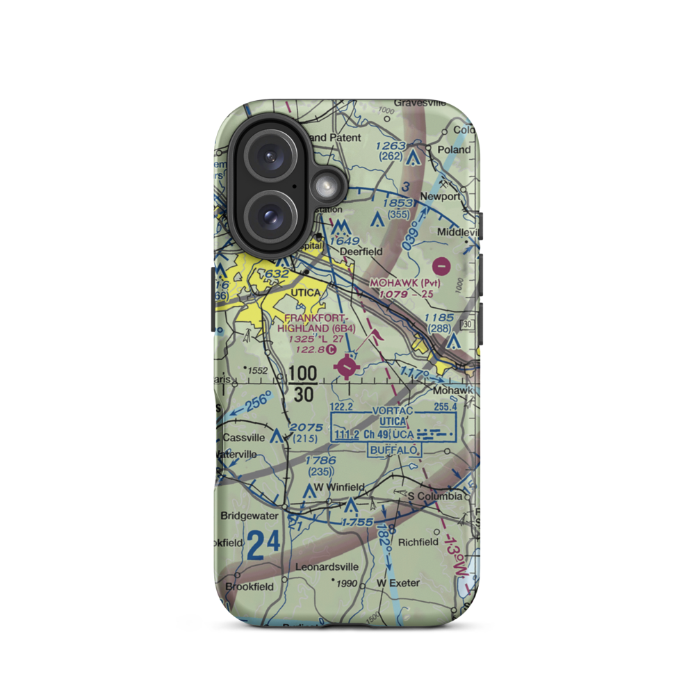 Frankfort-Highland Airport (6B4) VFR Sectional  Tough iPhone Case iPhone 16 model shown