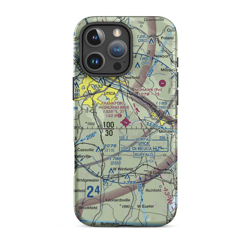 Frankfort-Highland Airport (6B4) VFR Sectional  Tough iPhone Case iPhone 16 Pro Max model shown