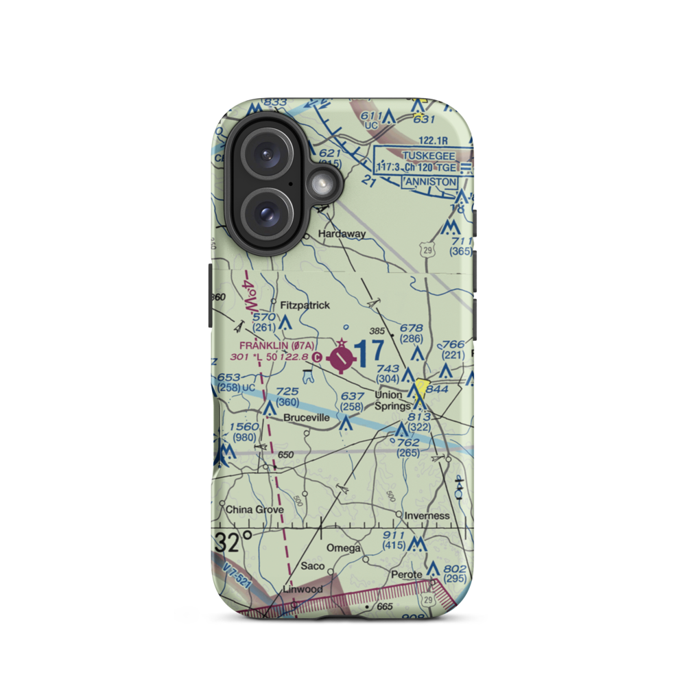 Franklin Field (07A) VFR Sectional  Tough iPhone Case iPhone 16 model shown