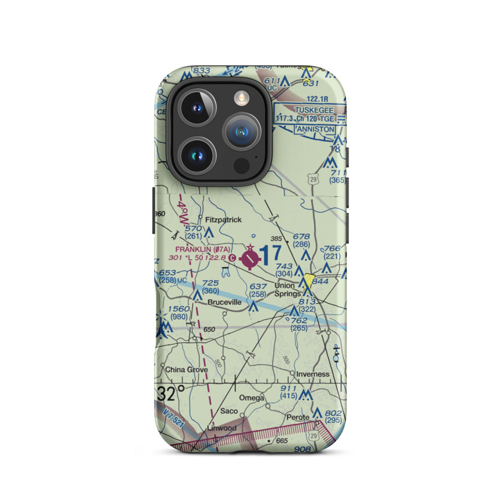 Franklin Field (07A) VFR Sectional  Tough iPhone Case iPhone 16 Pro model shown