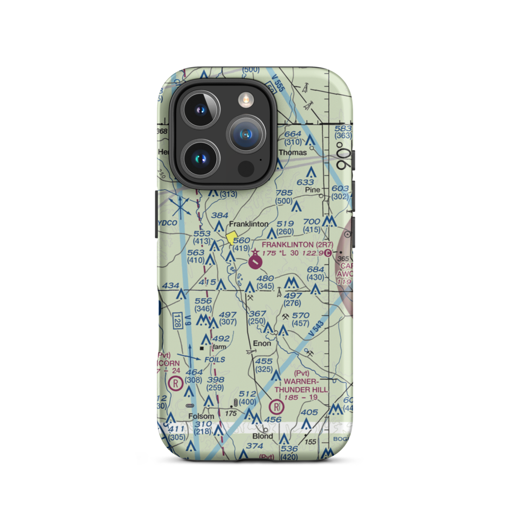 Franklinton Airport (2R7) VFR Sectional  Tough iPhone Case iPhone 16 Pro model shown