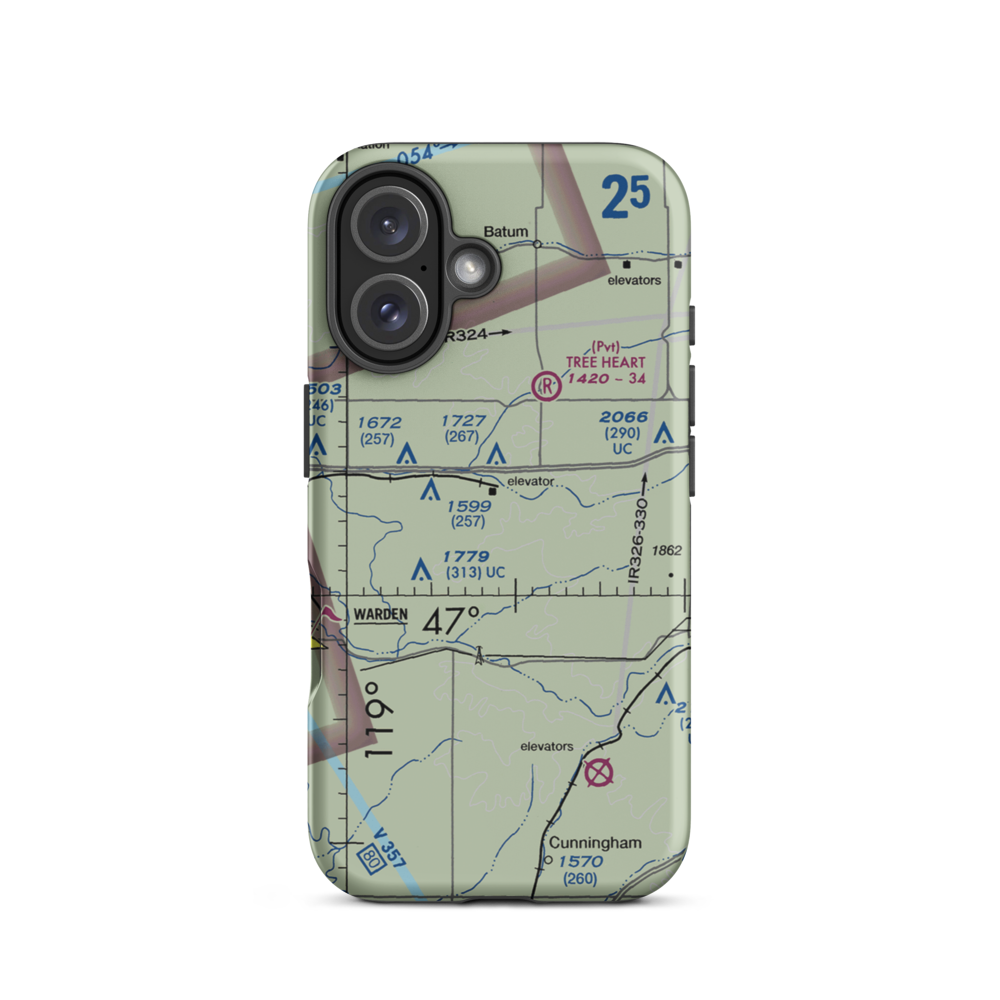 Franz Ranch Airport (33WA) VFR Sectional  Tough iPhone Case iPhone 16 model shown
