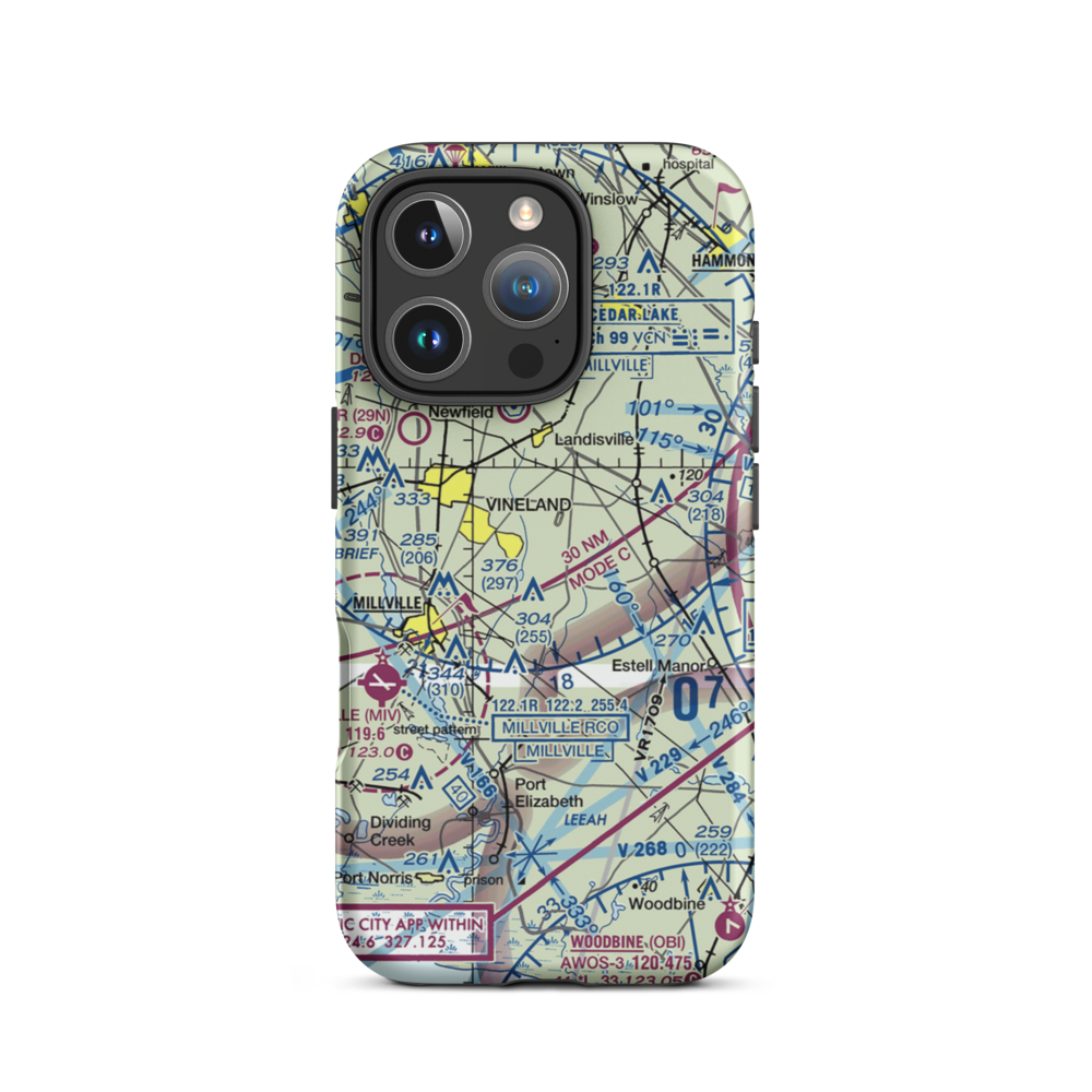 Free Spirit Airport (NJ81) VFR Sectional  Tough iPhone Case iPhone 16 Pro model shown