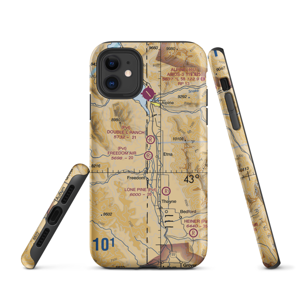 Freedom Air Ranch Airport (0WY0) VFR Sectional  Tough iPhone Case iPhone 11 model shown