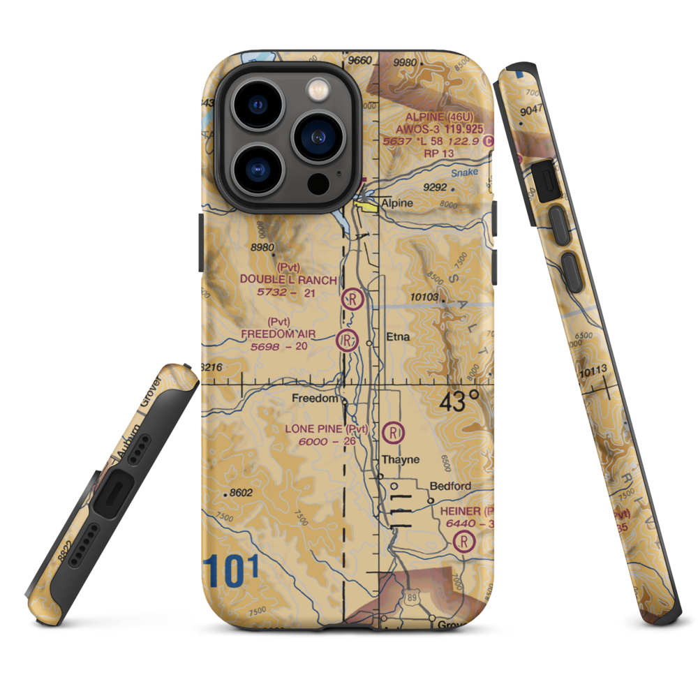 Freedom Air Ranch Airport (0WY0) VFR Sectional  Tough iPhone Case iPhone 13 Pro Max model shown