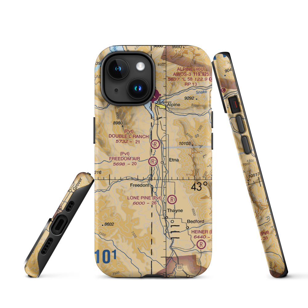 Freedom Air Ranch Airport (0WY0) VFR Sectional  Tough iPhone Case iPhone 15 model shown