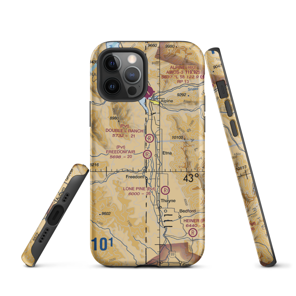 Freedom Air Ranch Airport (0WY0) VFR Sectional  Tough iPhone Case iPhone 12 Pro model shown