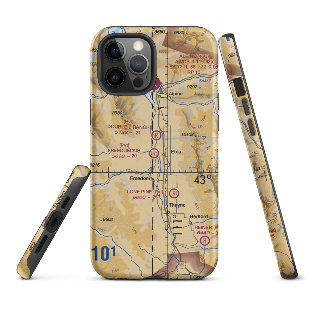 Freedom Air Ranch Airport (0WY0) VFR Sectional  Tough iPhone Case iPhone 12 Pro Max model shown