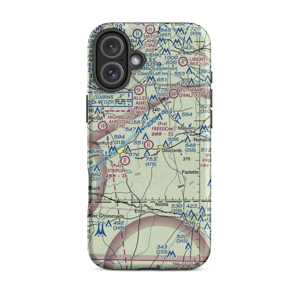 Freedom Field (AL41) VFR Sectional  Tough iPhone Case iPhone 16 Plus model shown