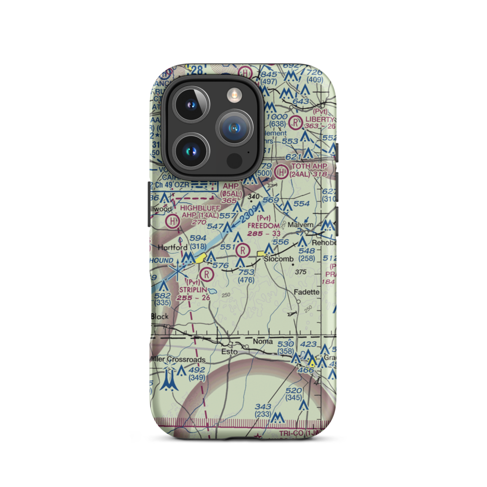 Freedom Field (AL41) VFR Sectional  Tough iPhone Case iPhone 16 Pro model shown