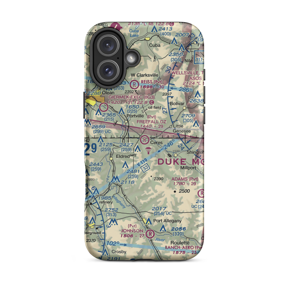 Freefall Oz Airport (06PA) VFR Sectional  Tough iPhone Case iPhone 16 Plus model shown