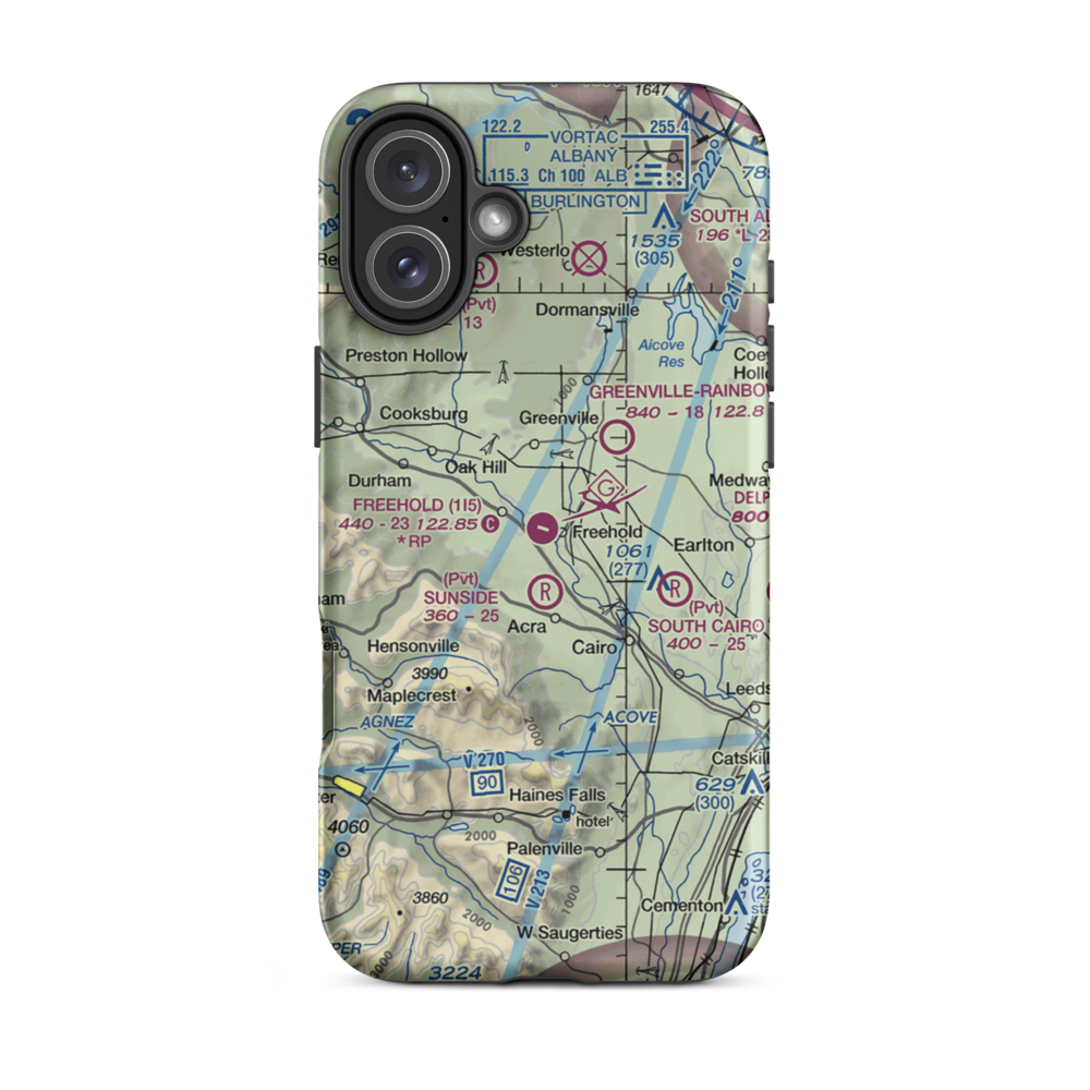 Freehold Airport (1I5) VFR Sectional  Tough iPhone Case iPhone 16 Plus model shown