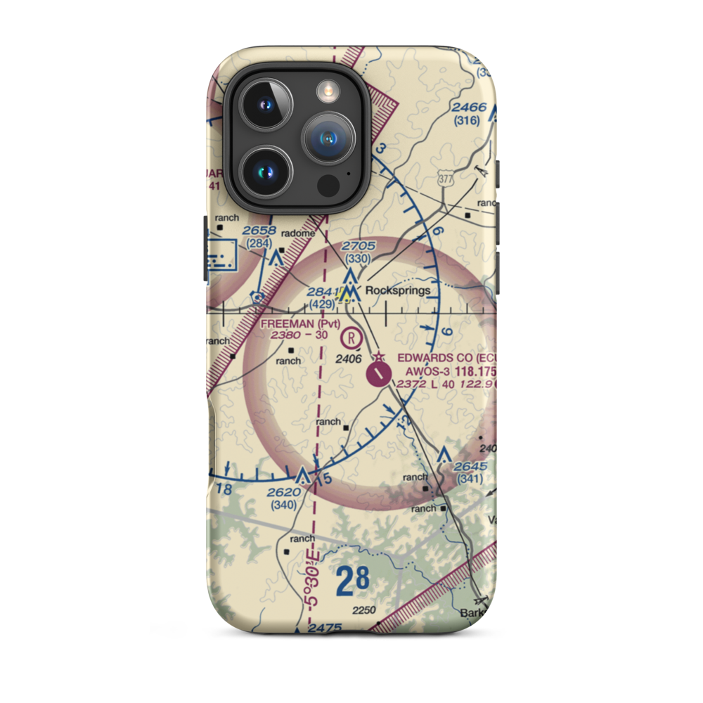 Freeman Ranch Airport (8TX2) VFR Sectional  Tough iPhone Case iPhone 16 Pro Max model shown