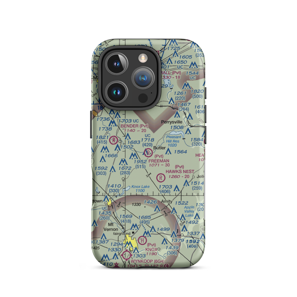 Freeman Swank Farms Airport (0OH5) VFR Sectional  Tough iPhone Case iPhone 16 Pro model shown