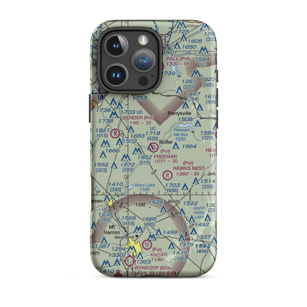 Freeman Swank Farms Airport (0OH5) VFR Sectional  Tough iPhone Case iPhone 16 Pro Max model shown