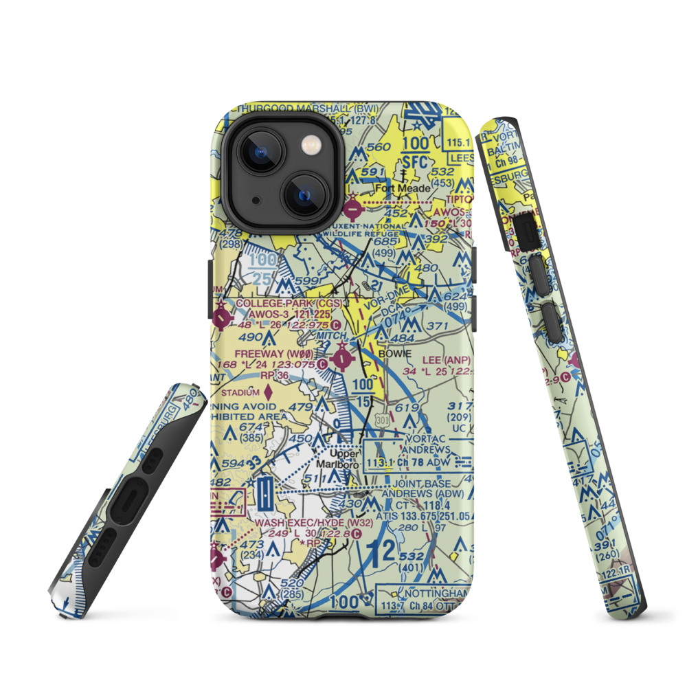 Freeway Airport (W00) VFR Sectional  Tough iPhone Case iPhone 14 model shown