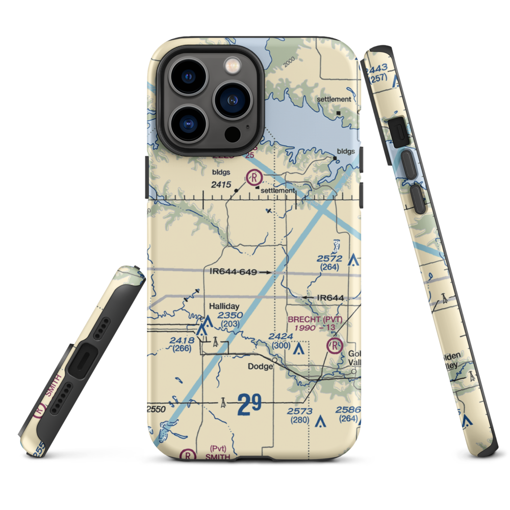 Frei Private Airport (ND16) VFR Sectional  Tough iPhone Case iPhone 13 Pro Max model shown