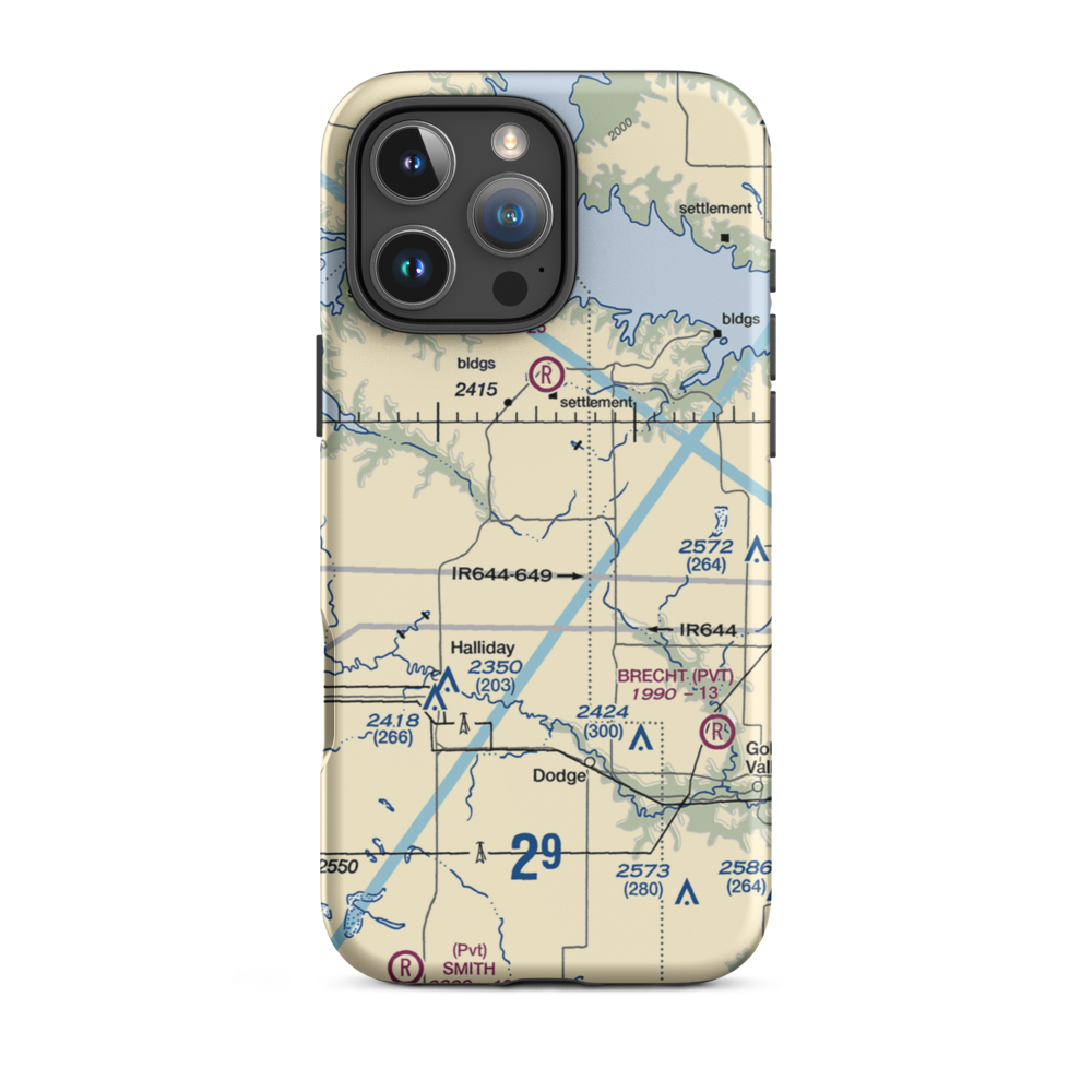Frei Private Airport (ND16) VFR Sectional  Tough iPhone Case iPhone 16 Pro Max model shown