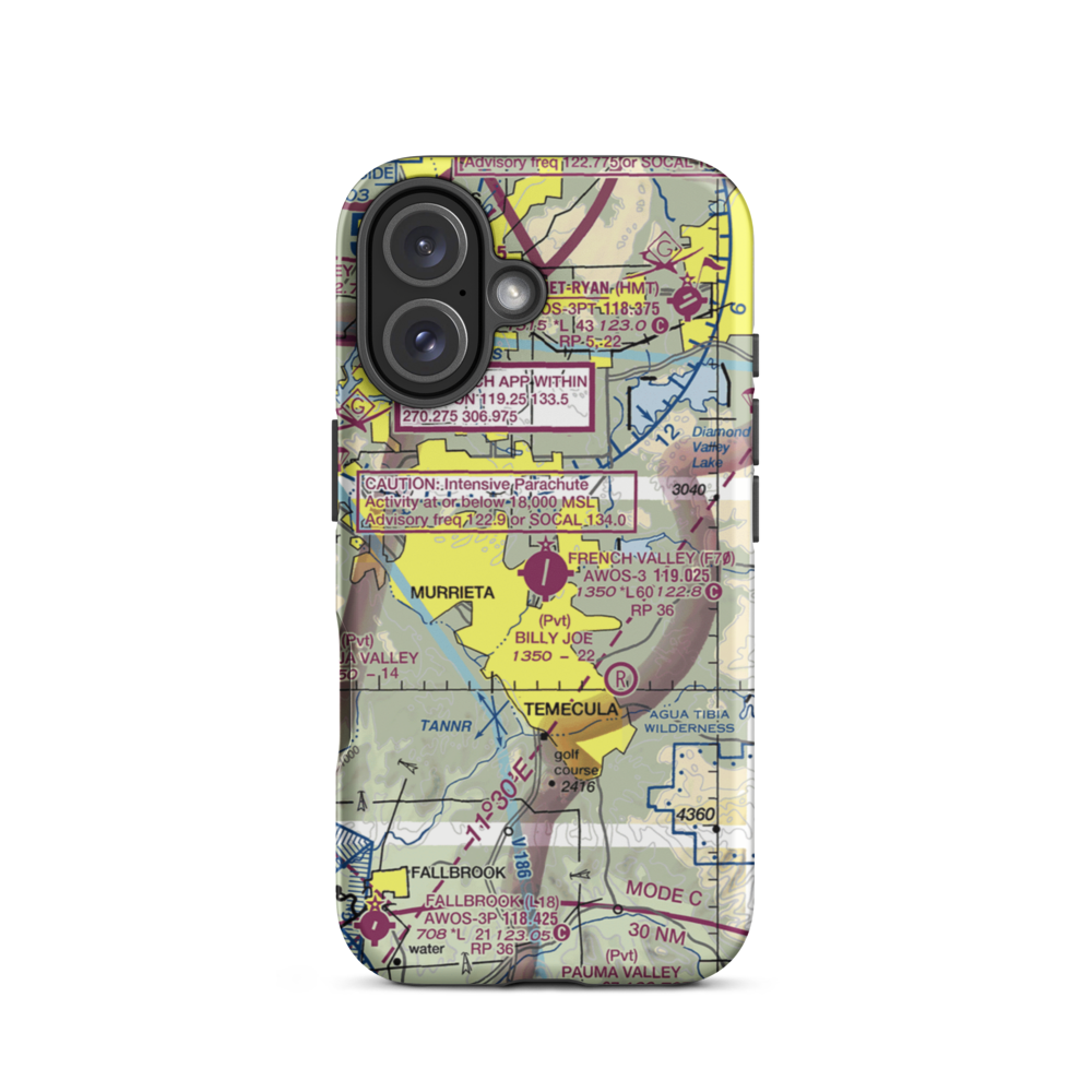 French Valley Airport (F70) VFR Sectional  Tough iPhone Case iPhone 16 model shown