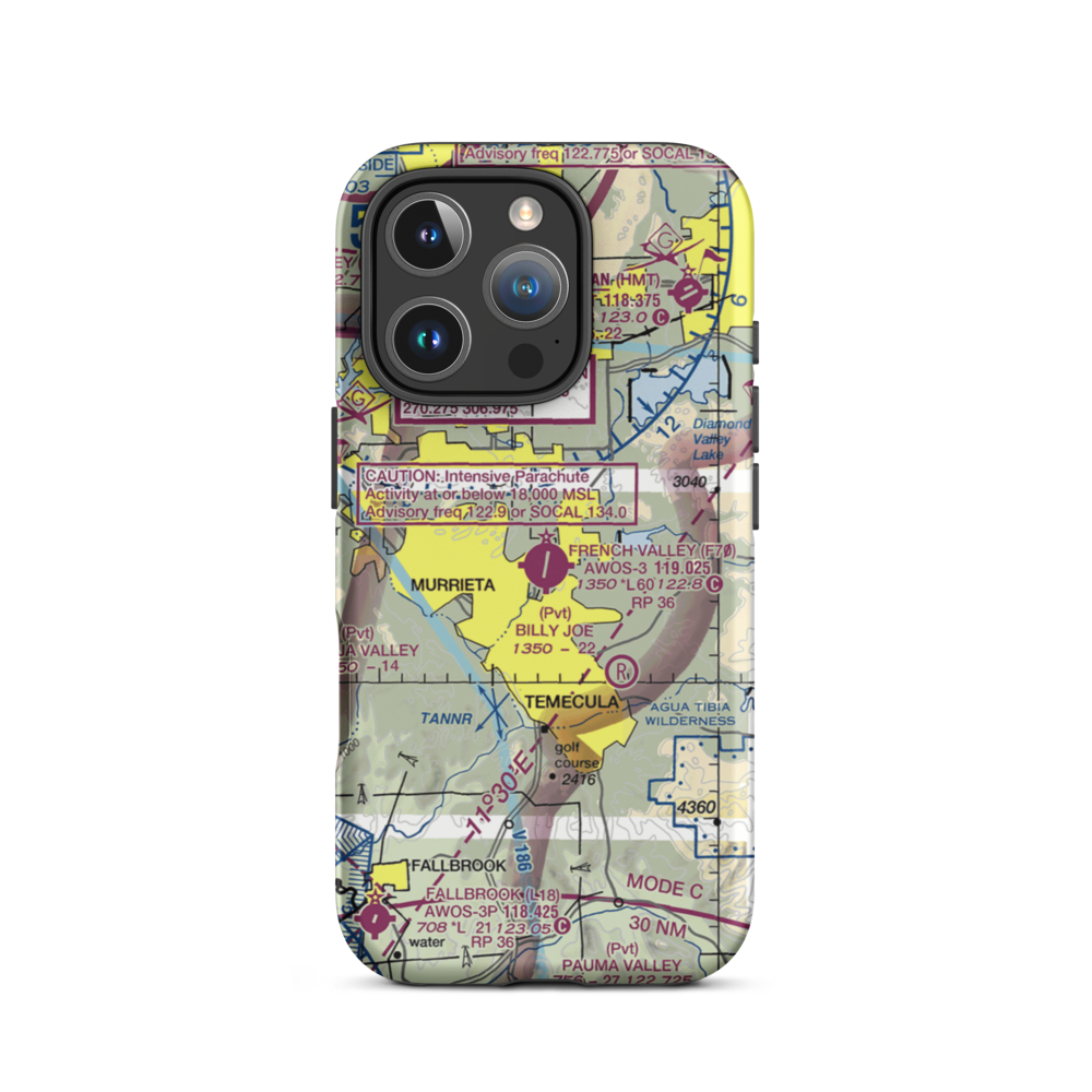 French Valley Airport (F70) VFR Sectional  Tough iPhone Case iPhone 16 Pro model shown