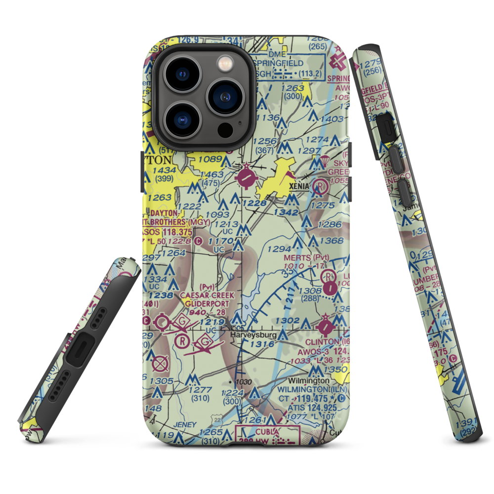 Fricke Airport (OI34) VFR Sectional  Tough iPhone Case iPhone 13 Pro Max model shown
