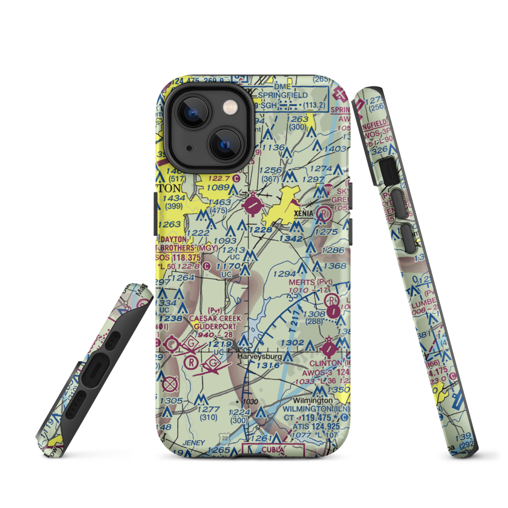 Fricke Airport (OI34) VFR Sectional  Tough iPhone Case iPhone 14 model shown