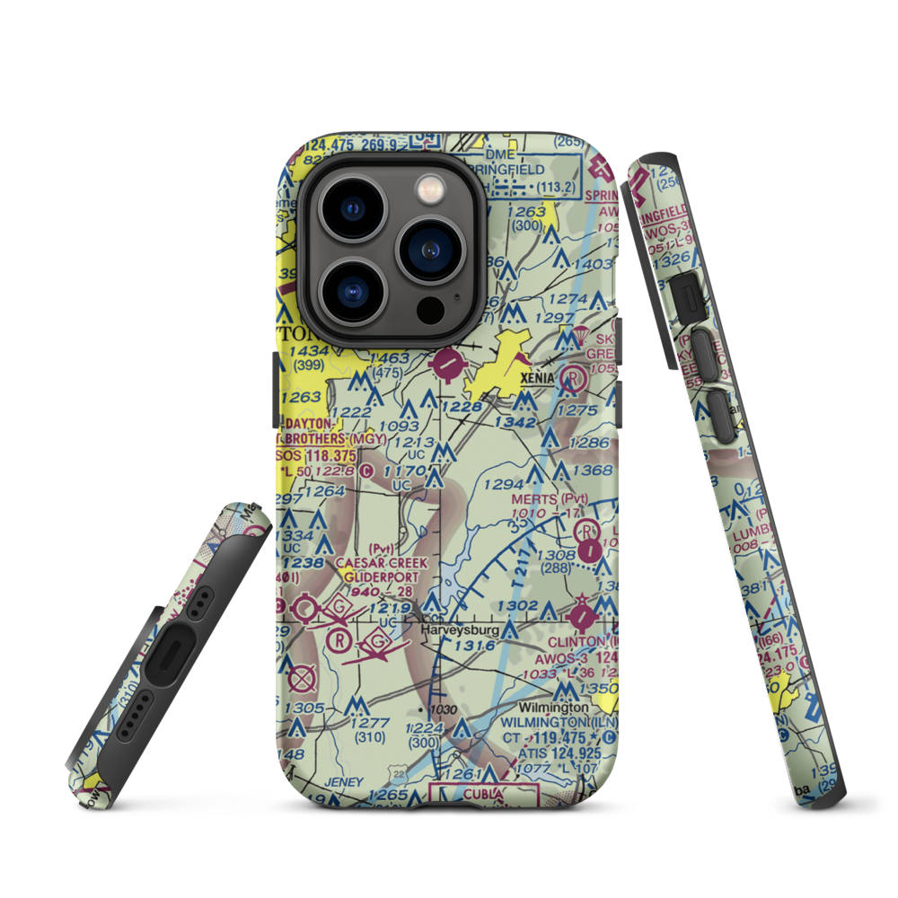 Fricke Airport (OI34) VFR Sectional  Tough iPhone Case iPhone 14 Pro model shown