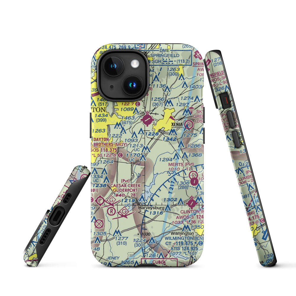 Fricke Airport (OI34) VFR Sectional  Tough iPhone Case iPhone 15 model shown