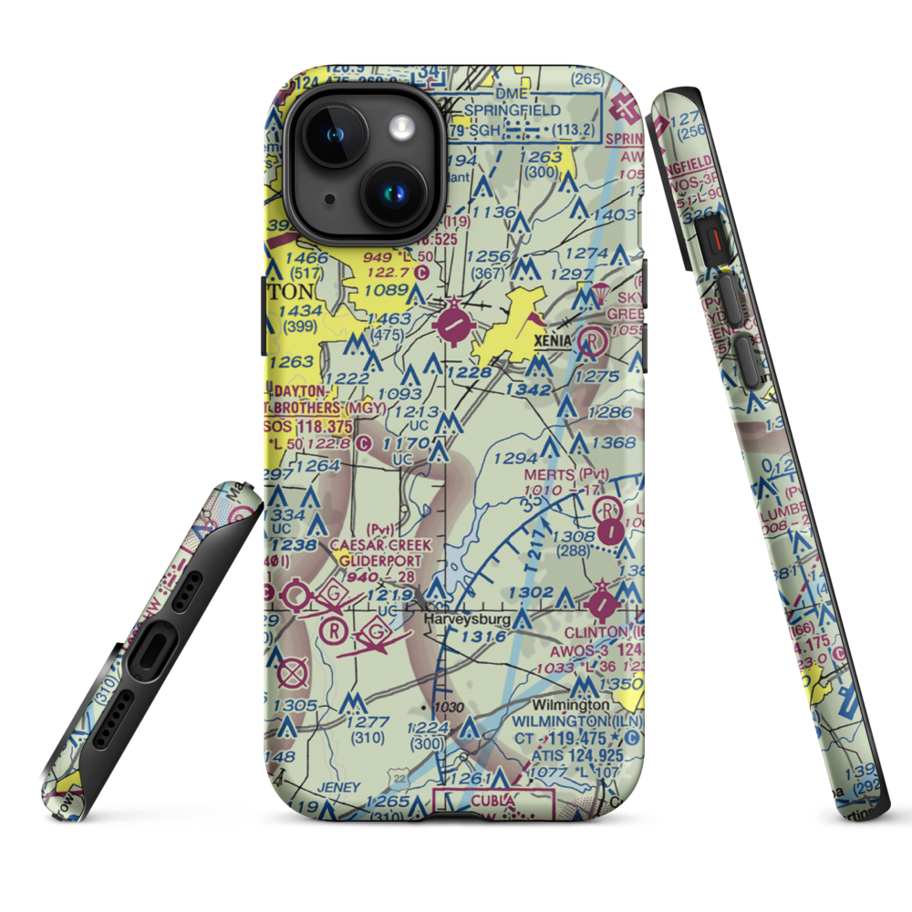 Fricke Airport (OI34) VFR Sectional  Tough iPhone Case iPhone 15 Plus model shown