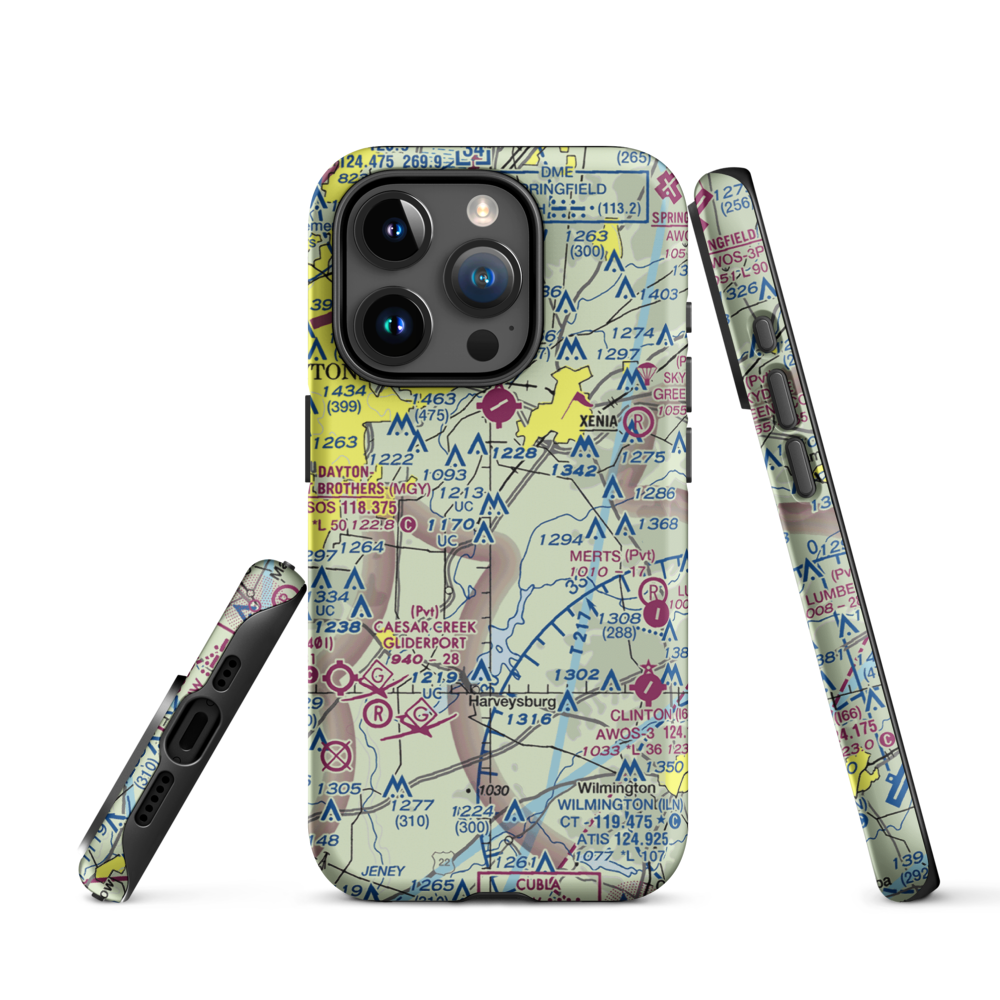 Fricke Airport (OI34) VFR Sectional  Tough iPhone Case iPhone 15 Pro model shown