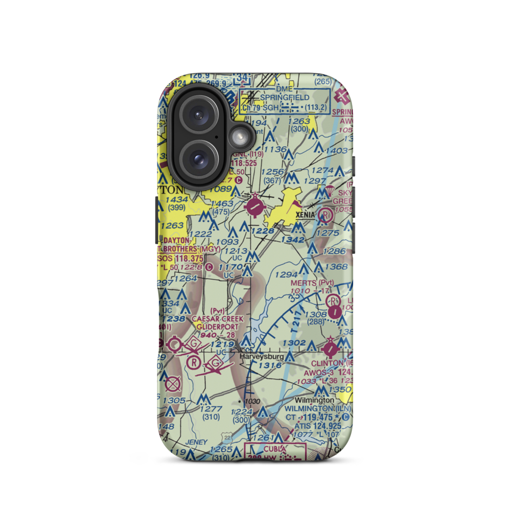 Fricke Airport (OI34) VFR Sectional  Tough iPhone Case iPhone 16 model shown