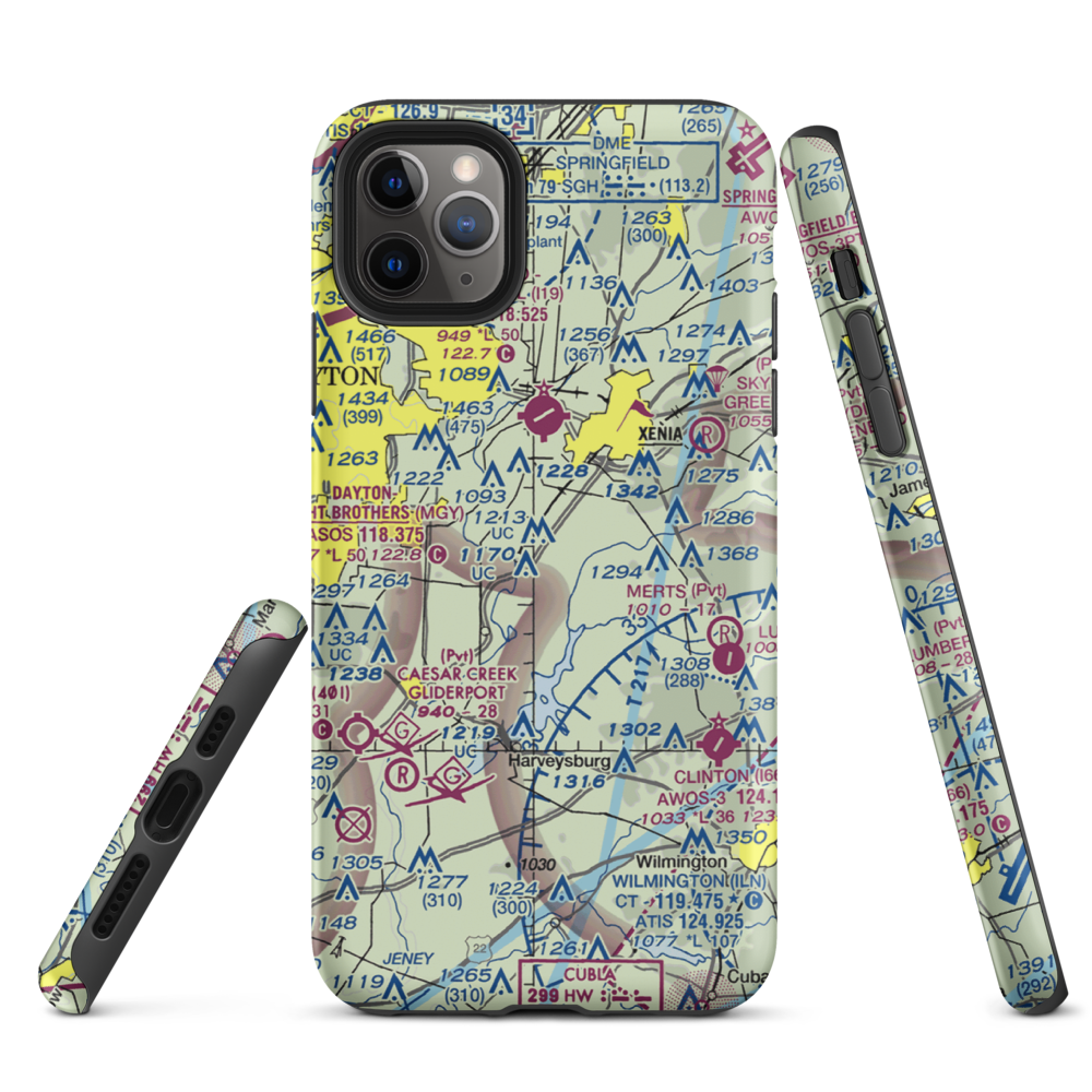 Fricke Airport (OI34) VFR Sectional  Tough iPhone Case iPhone 11 Pro Max model shown