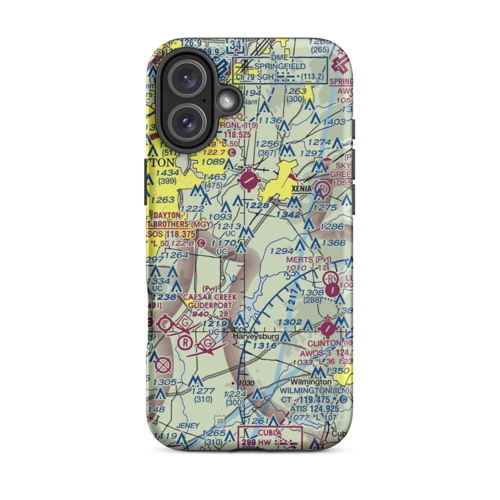 Fricke Airport (OI34) VFR Sectional  Tough iPhone Case iPhone 16 Plus model shown