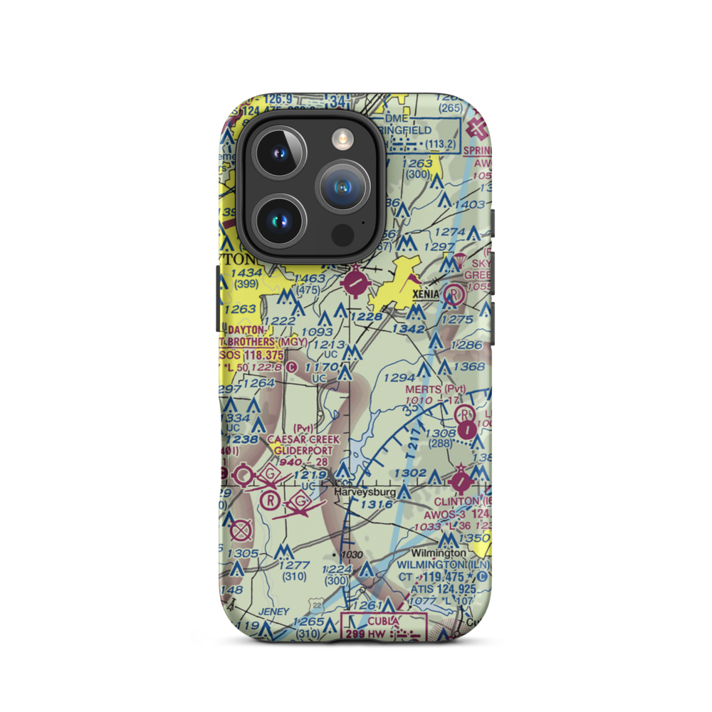 Fricke Airport (OI34) VFR Sectional  Tough iPhone Case iPhone 16 Pro model shown