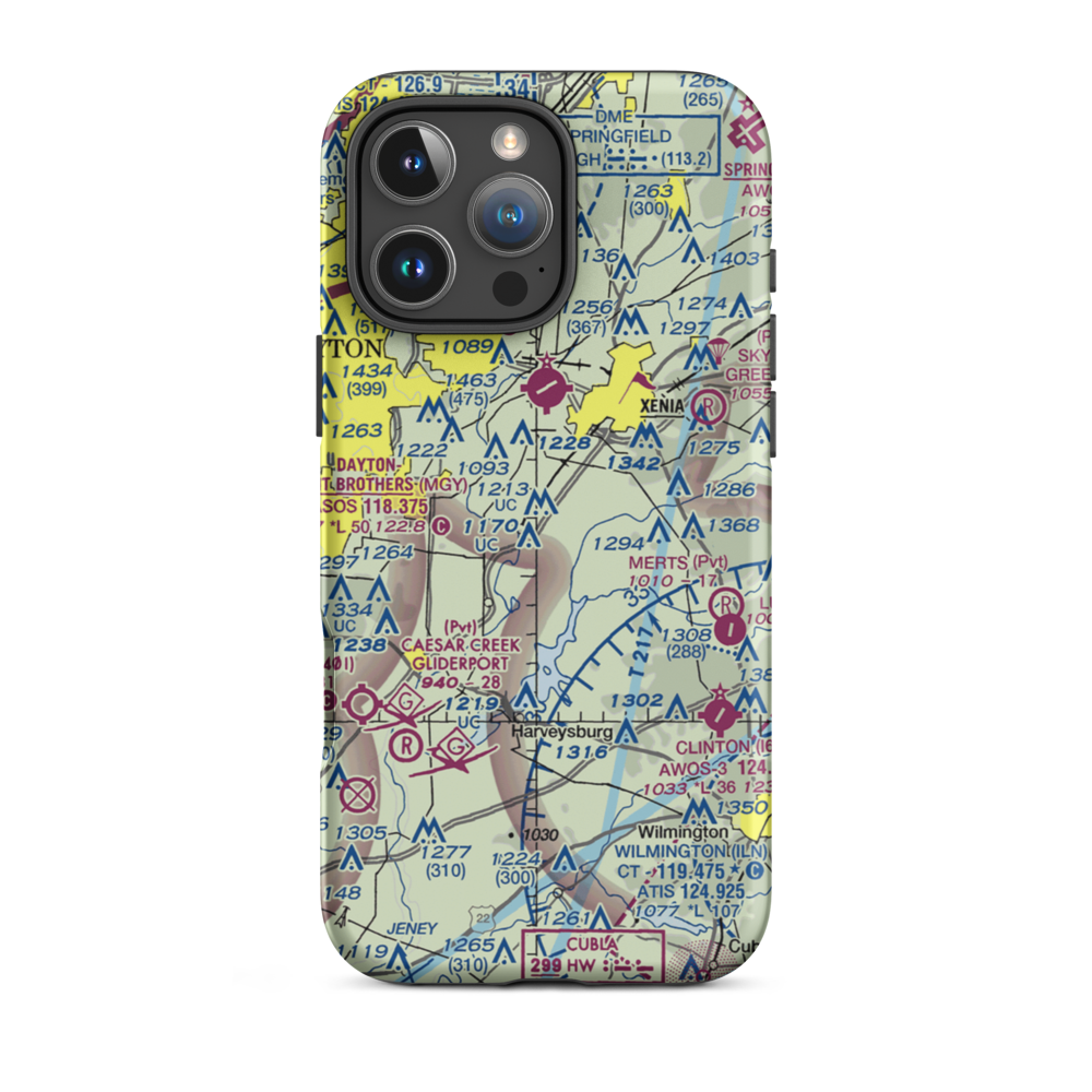 Fricke Airport (OI34) VFR Sectional  Tough iPhone Case iPhone 16 Pro Max model shown