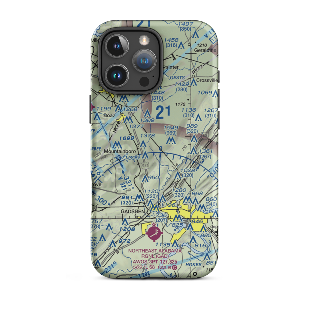 Fricks Field Airport (8AL3) VFR Sectional  Tough iPhone Case iPhone 16 Pro Max model shown