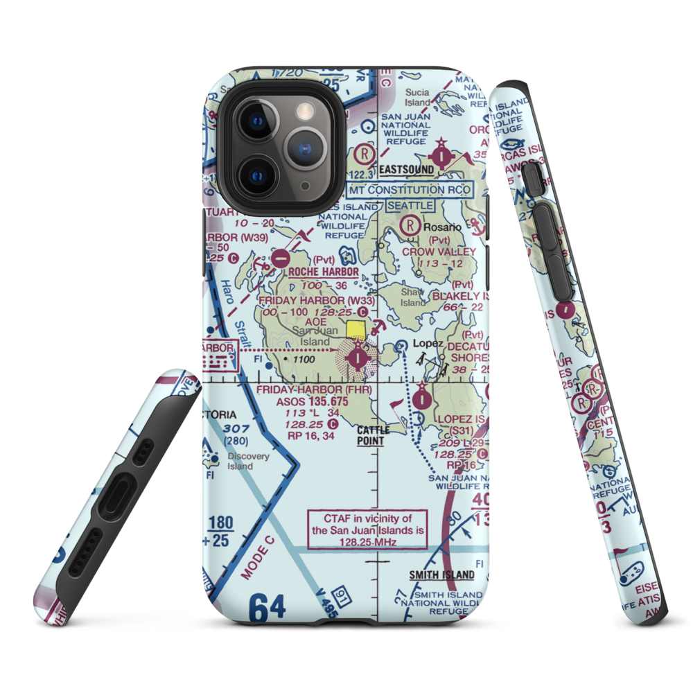 Friday West Airport (1WA9) VFR Sectional  Tough iPhone Case iPhone 11 Pro model shown